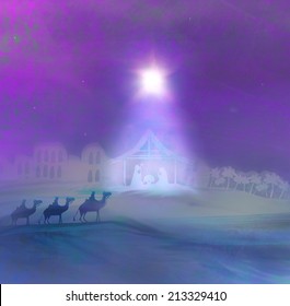 Birth Jesus Bethlehem Stock Illustration 693607225