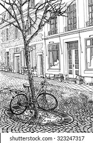 Bicycle near tree the