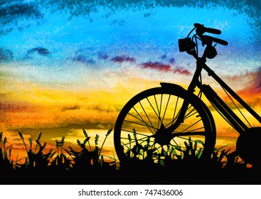 bicycle art painting