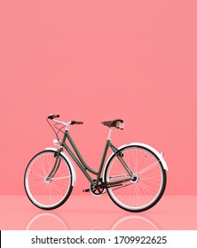 Bicycle on pastel color background,3d rendering
