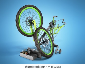 bicycle repair concept 3d render on blue - Powered by Shutterstock