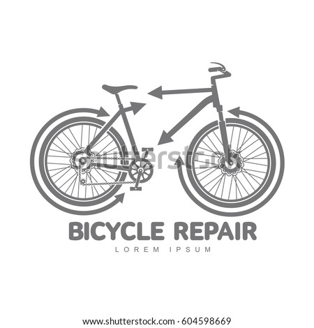 bicycle repair workshop logo template your stock illustration