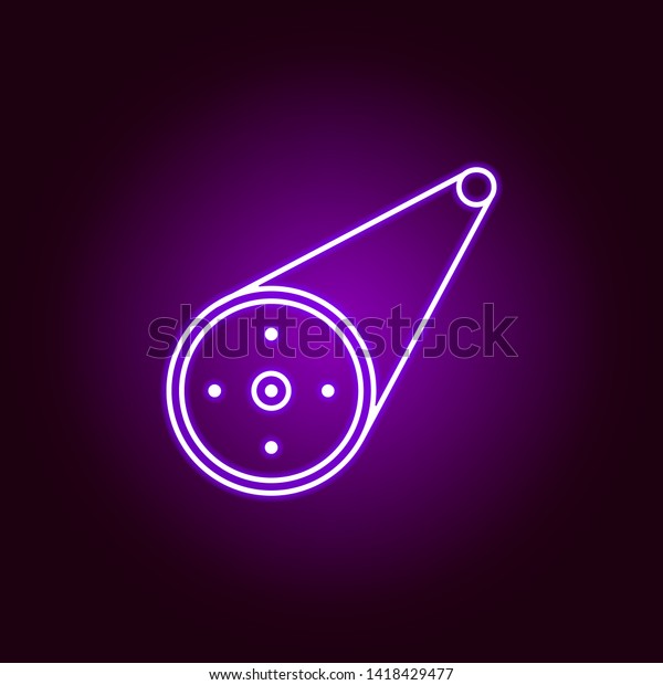 bicycle sprockets outline\
icon in neon style. Elements of car repair illustration in neon\
style icon. Signs and symbols can be used for web, logo, mobile\
app, UI, UX