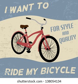 Bicycle Vintage Grunge Poster