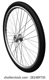 Bicycle Wheel Isolated On White