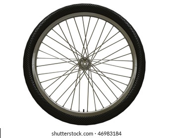 Bicycle Wheel Isolated On White