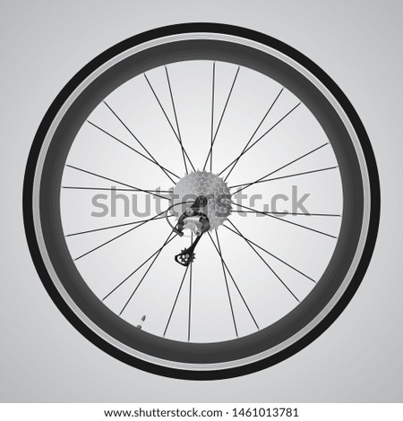 Similar – Image, Stock Photo A bicycle rides exemplary on the marked bicycle road.