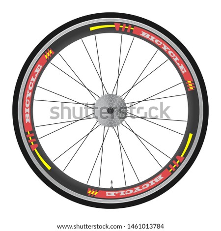 Similar – Image, Stock Photo A bicycle rides exemplary on the marked bicycle road.