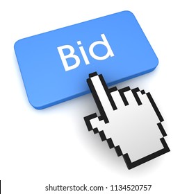 Bid Button Concept 3d Illustration