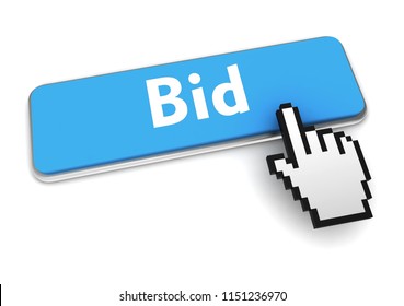 Bid Button Concept 3d Illustration