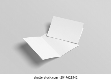 Bifold mockup. Realistic 3d rendering object on gray background