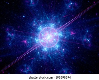 Big bang in space, computer generated fractal background