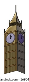 Big Ben London Cartoon Illustration