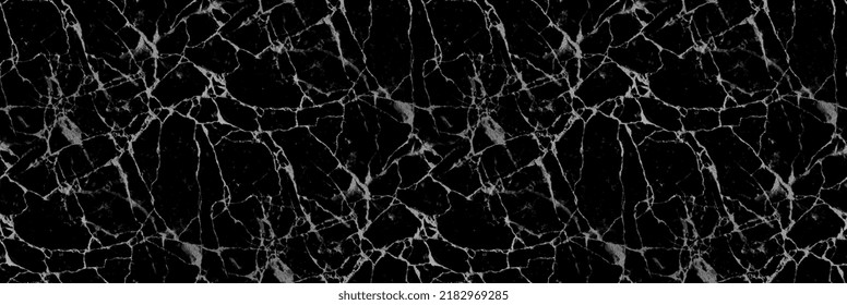 Big Black Marble Wall Or Floor Texture. Abstract Pattern With Veins. 