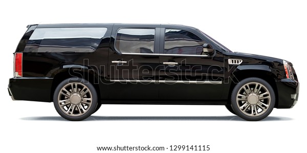 Big Black Premium Suv On White Stock Illustration 1299141115