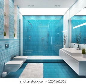 Blue Bathroom Hd Stock Images Shutterstock