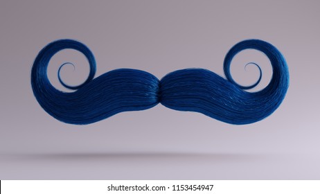 Big Blue Bushy Mustache 3d illustration 3d render - Powered by Shutterstock