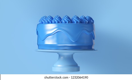 Big Blue Luxury Cake 3d Illustration 3d Render