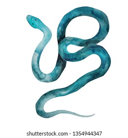 Big Blue Snake On White Background Stock Illustration 1354944347 ...