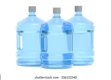 big bottles of water  isolated on white background
