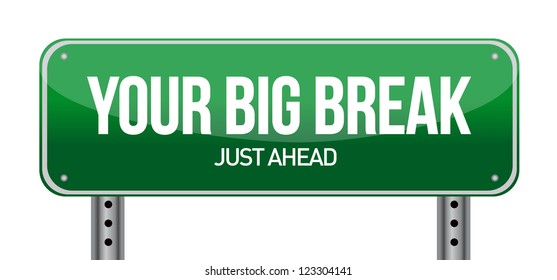 Big Break Green Road Sign Illustration Stock Illustration 123304141 ...