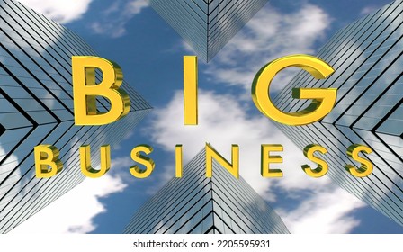 Big Business Corporate Buildings Financial Giants Skyscrapters 3d Illustration