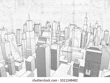 Big City Draw Stock Illustration 1011248482 | Shutterstock