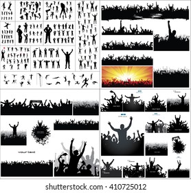 Big collection of silhouettes.And advertising banner for sports championships and concerts - Powered by Shutterstock