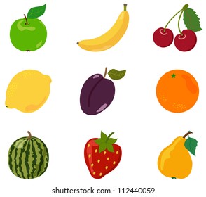 Fruit Vegetables New Icons Berries Vegetables Stock Vector (Royalty ...