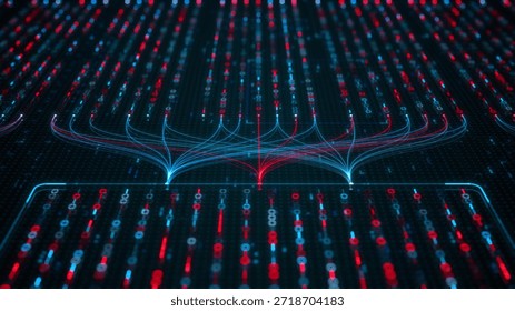 Big Data Analytics, Neural Network Data Flow Visualization, AI Machine Learning, Quantum Computing, Binary Code Digital Grid of Ones and Zeros, Artificial Intelligence Technology Abstract Background - Powered by Shutterstock - Get 15% off with code: PIKWIZARD15