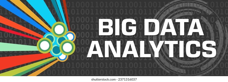 Big data analytics text written over dark colorful background.