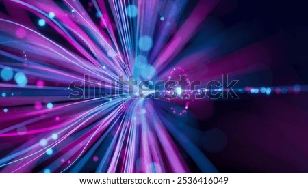 Big data artificial intelligence machine learning neural network flow complex information science innovation technology data analysis visualization cyberspace future. 3d rendering.
