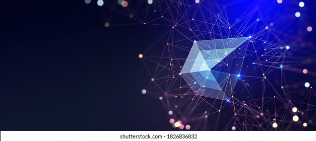 Big data concept. Crystal mesh 3D illustration. Neural connections in digital brain. Data Network and Nanotechnology in Cyberspace - Shutterstock ID 1826836832