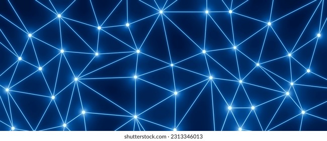 Big data and cybersecurity. Neural network and cloud technologies. Global database and artificial intelligence. Blue, Bright, colorful background. 3d rendering.