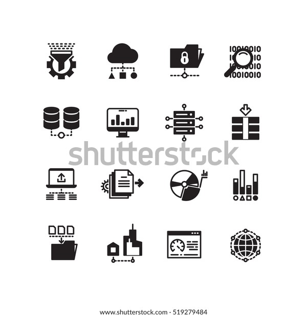 Big Data Database Analytics Cloud Computing Stock Illustration 519279484