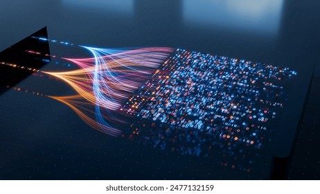 Big data driven artificial intelligence and analytics: AI, data science, technology, analysis, and visualization with neural networks and machine learning. Digital transformation and innovation.