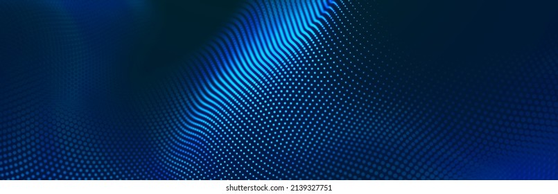 Big Data Stream. Information Technology Background. The Dynamic Wave Background Consisting Of Dots. 3d