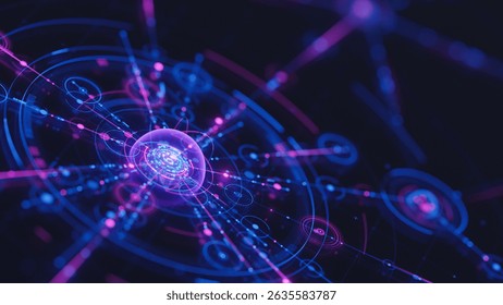 Big data technology data science analysis artificial intelligence generative ai deep learning machine learning algorithm neural flow network analytics innovation abstract futuristic. 3d rendering.
