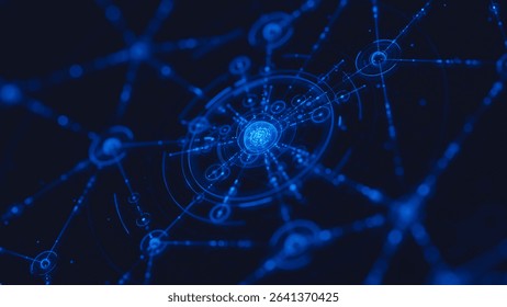Big data technology data science analysis artificial intelligence generative ai deep learning machine learning algorithm neural flow network analytics innovation abstract futuristic. 3d rendering.