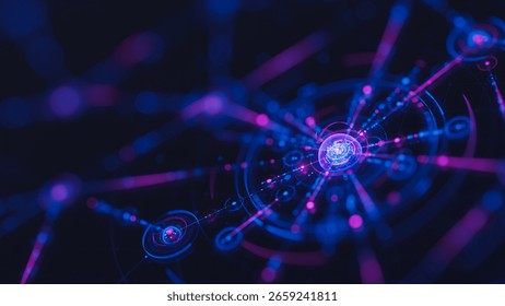 Big data technology data science analysis artificial intelligence generative ai deep learning machine learning algorithm neural flow network analytics innovation abstract futuristic. 3d rendering.