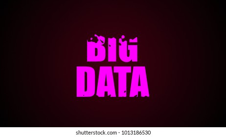 Big data text. Digital 3d rendering background