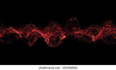 Big data visualization. Abstract  wave. Digital background.  3d.