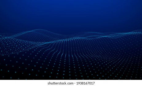 Big Data Visualization. Abstract  Wave. Digital Background.  3d Rendering.