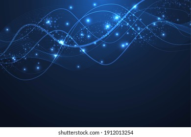 Big Data Visualization Background. Modern futuristic virtual abstract background. Science network pattern, connecting lines and dots. Global network connection