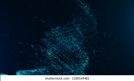 Big Data Visualization. Digital Background. Analytics Representation. Wave Of Particles. 4k Rendering.