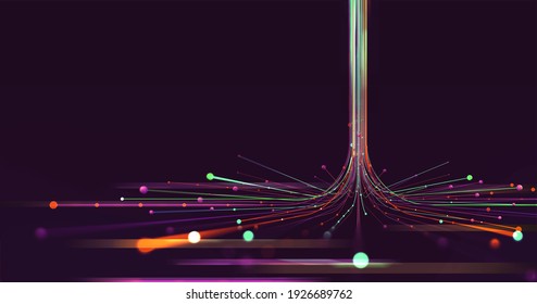 Big data, wireless information flow. Data portal, open data system. Global cyberspace concept. High technology and free internet 3d illustration