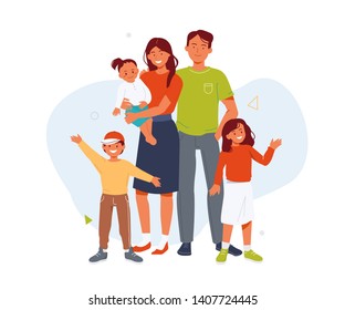 Big family with children concept. Can use for web banner, infographics, hero images. Flat cartoon illustration isolated on white background.
 - Powered by Shutterstock