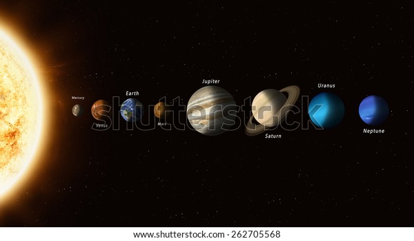 Big Family Solar System Planets Sun Stock Illustration 262705568