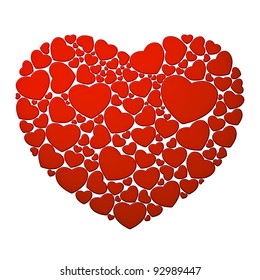 Big Heart Composed Small Red Hearts Stock Illustration 92989447 ...