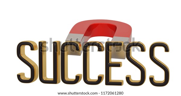 Big Magnet Attracting Success Words Isolated Stock Illustration ...